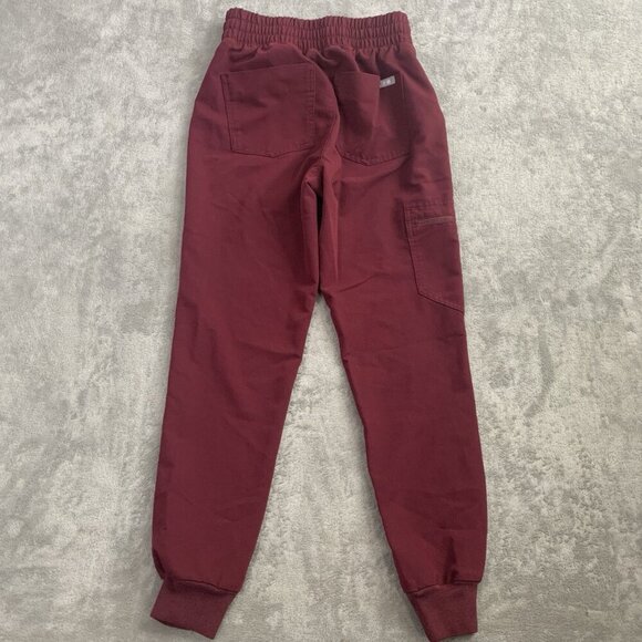Figs Scrub Pants Womens XXS Petite Zamora Jogger Nurse Workwear Burgundy RN 26” - Picture 12 of 13